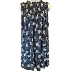 NWT Joie sz L large chiffon lined floral mini dress flowy blue MSRP 315 gardenia